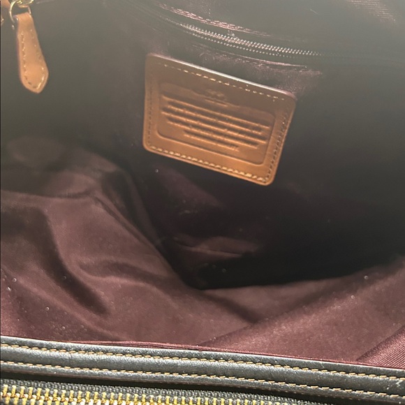 Coach Madison Carlyle Exploded Reps Brown/Black Leather Hobo Shoulder Bag Purse - Picture 11 of 16